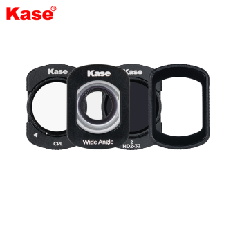 KASE DJI Osmo Pocket 4 Uyumlu 4'lü Filtre Seti – CPL + Black Mist 1/4 + Variable ND2-32 + Wide Angle Adaptör (Daha Geniş Çekim Alanı)