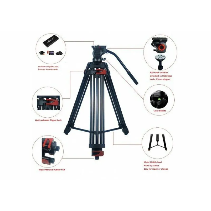 Milica MLK-901B 195cm Çantalı Profesyonel Video Tripod