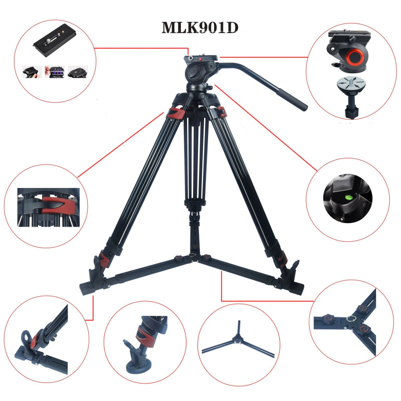 Milica MLK-901D 177cm Çantalı Profesyonel Video Tripod 