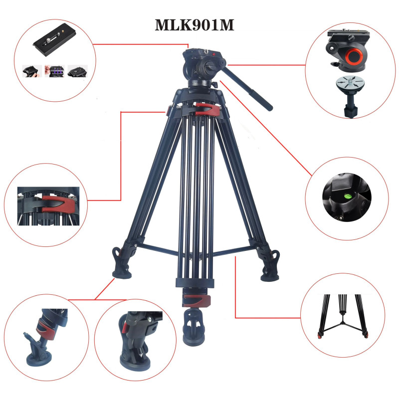 Milica MLK-901M 165cm Çantalı Profesyonel Video Tripod
