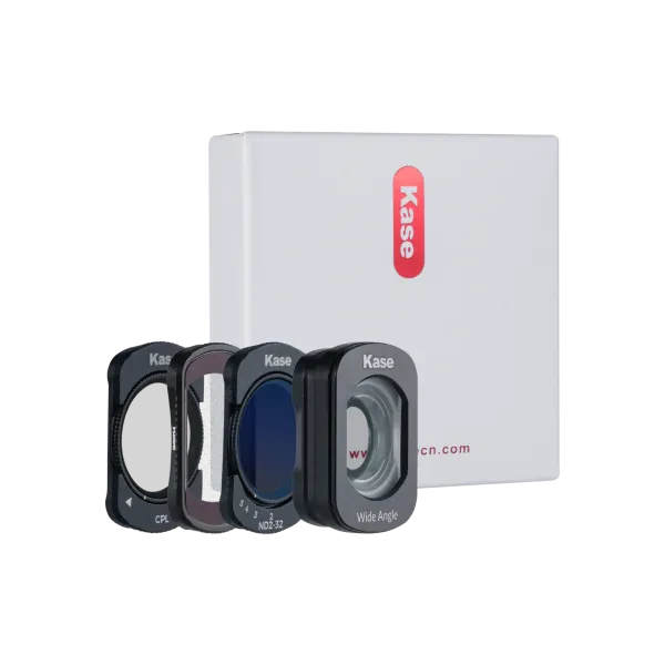 KASE DJI Osmo Pocket 4 Uyumlu 4'lü Filtre Seti – CPL + Black Mist 1/4 + Variable ND2-32 + Wide Angle Adaptör (Daha Geniş Çekim Alanı)