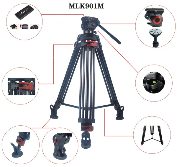 Milica MLK-901M 165cm Çantalı Profesyonel Video Tripod