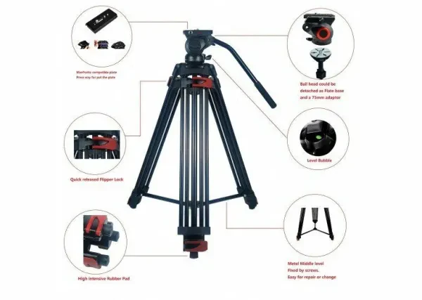 Milica MLK-901A 160cm Çantalı Profesyonel Video Tripod