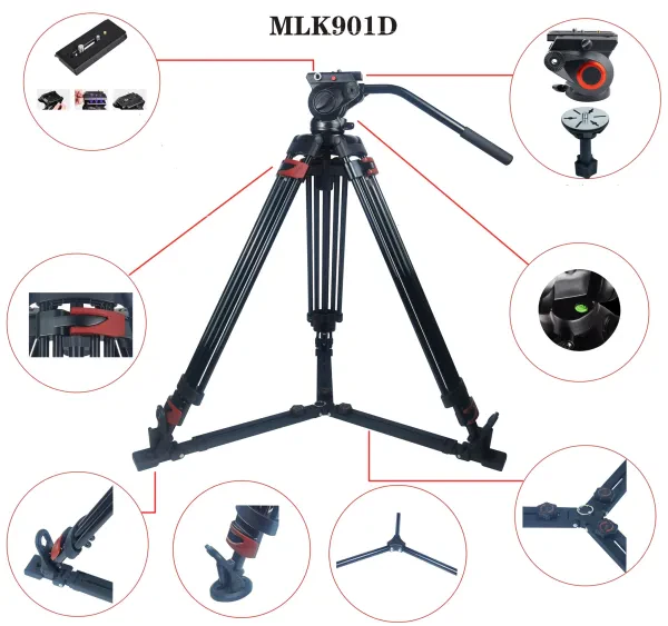 Milica MLK-901D 177cm Çantalı Profesyonel Video Tripod (SPREADER İLE)