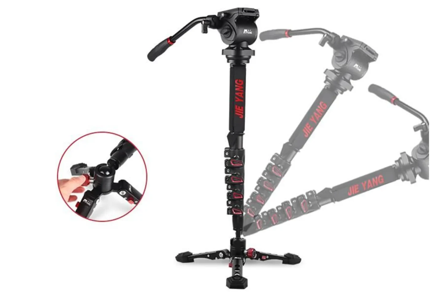 Jieyang Monopod JY0619B Mandallı Kırmızı Kilit Sistemi Yeni Leg ile
