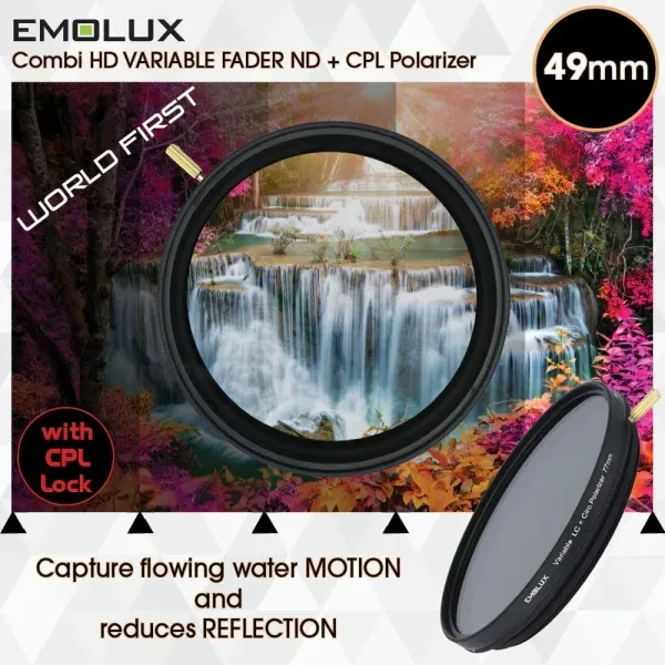 Emolux 40.5mm COMBI NDP  FILTRE 1-8 F/STOP VARIABLE & POLARIZE