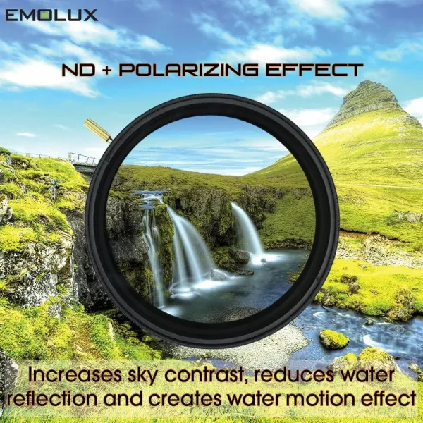 Emolux 49mm COMBI NDP  FILTRE 1-8 F/STOP VARIABLE & POLARIZE - görsel 3