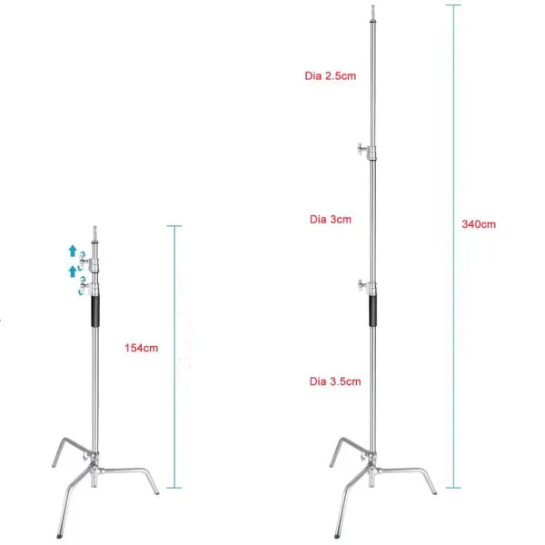 Milica CS-340 Çelik Işık Ayağı 340cm
