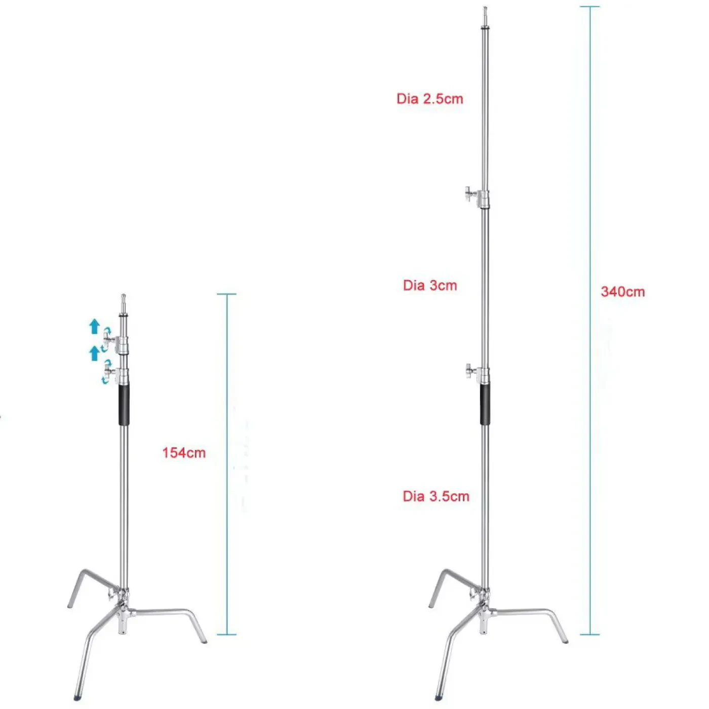 Milica CS-340 Çelik Işık Ayağı 340cm